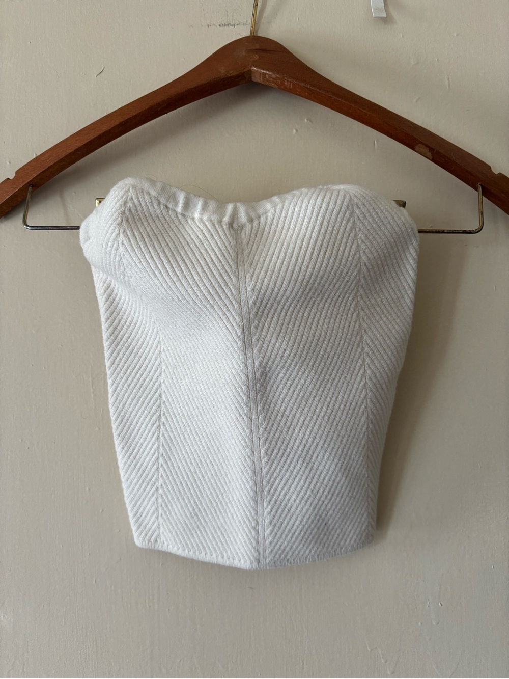 aerie Cream Ribbed Knit Sweater Top